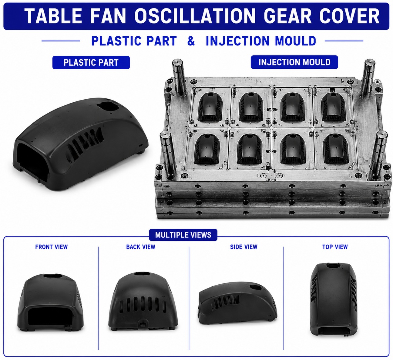 Table Fan Plastic Oscillation Gear Cover Mould and Moulding Service